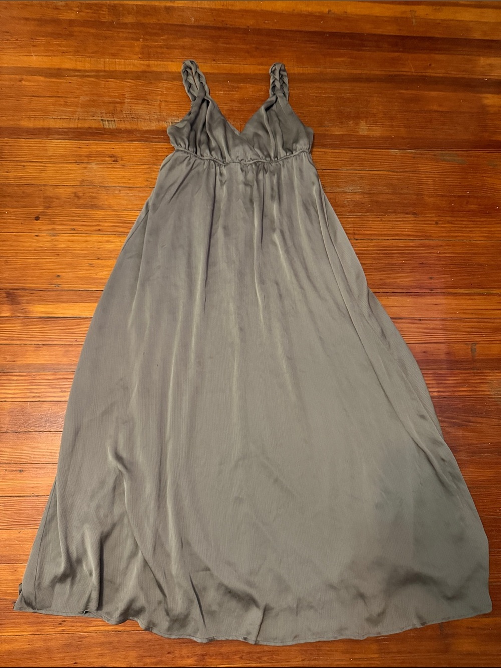 H&M Olive Green Maxi Dress with Braided Straps